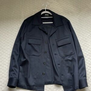 Zegna Oasi Cashmere Shirt Jacket (Navy, L)